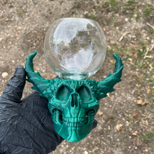 3D Printed Horned Skull Glass Base + Glass